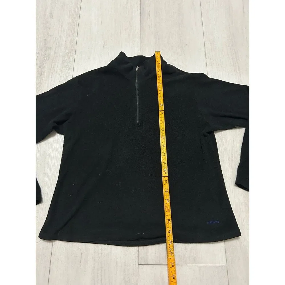 Patagonia Capilene‎ 1/4 Zip Fleece Black Women's Sz M Warm Base Layer Vintage